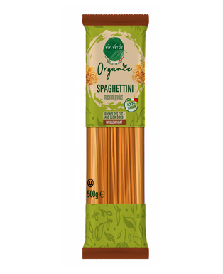 Vivi Verde Organic whole wheat Spaghettini bronze dyed 500 g (17,637 oz)