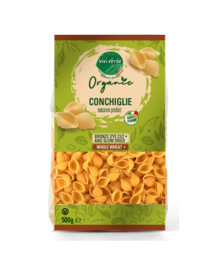 Vivi Verde Organic whole wheat Conchiglie bronze dyed 500 g (17,637 oz)