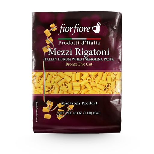 [US2102087] Fiorfiore Mezzi Rigatoni Pasta bronze die 13% proteins 1 lb