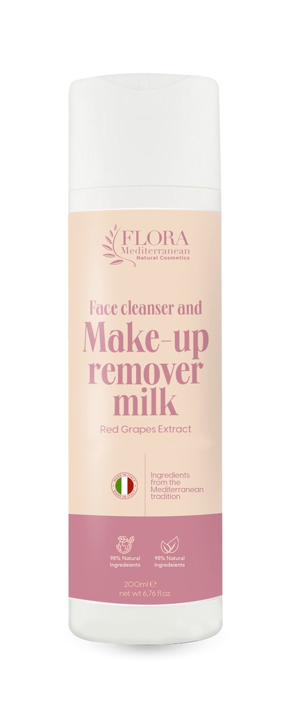 Face Cleanser and Make-Up Remover milk with red grape 200 ml (6.76 fl.oz)