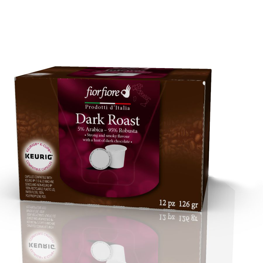Fiorfiore Dark Roast K-CUP pods, 12 pcs 4.4 oz