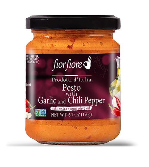Fiorfiore Pesto with Garlic and Chili Pepper 6.7 oz