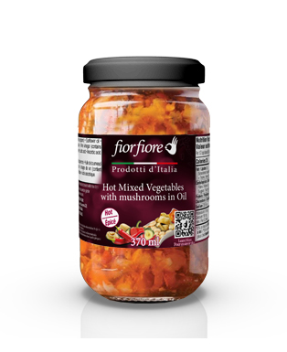 Fiorfiore Spicy Mixed Vegetables with Mushrooms in Oil 12.5 oz