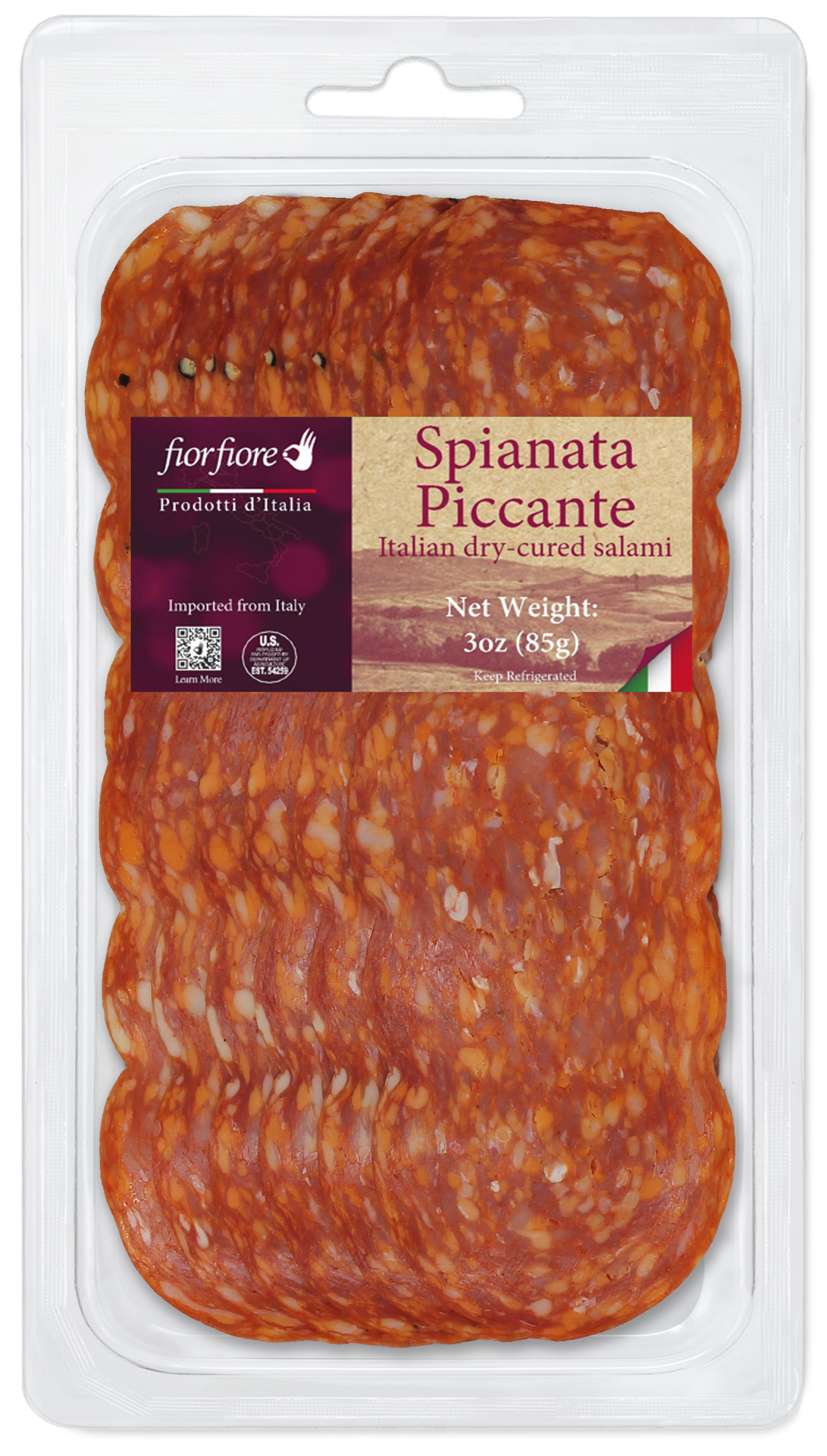 Fiorfiore Sliced Hot Spianata 3 oz