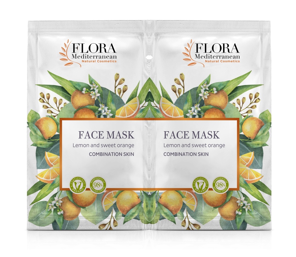 Combination skin purifying, face mask with lemon and sweet orange ...
