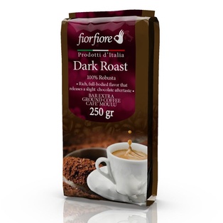 Fiorfiore Ground Coffee Dark Roast 100% Robusta, 8.8 oz