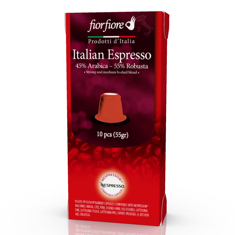 Fiorfiore Italian Espresso Coffee capsules Nespresso compatible, 10 pcs (1.94 oz)